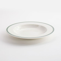 Глибока тарілка 26 см.  зелені смуги "Forte vira"